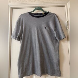 Ralph Lauren Navy Blue and White Striped Tee